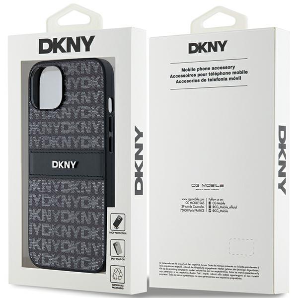 Dkny Dkhcp15Mprthslk Iphone 15 Plus /14 Plus 6.7 Czarny/Black Hardcase Leather Mono Stripe & Metal Logo