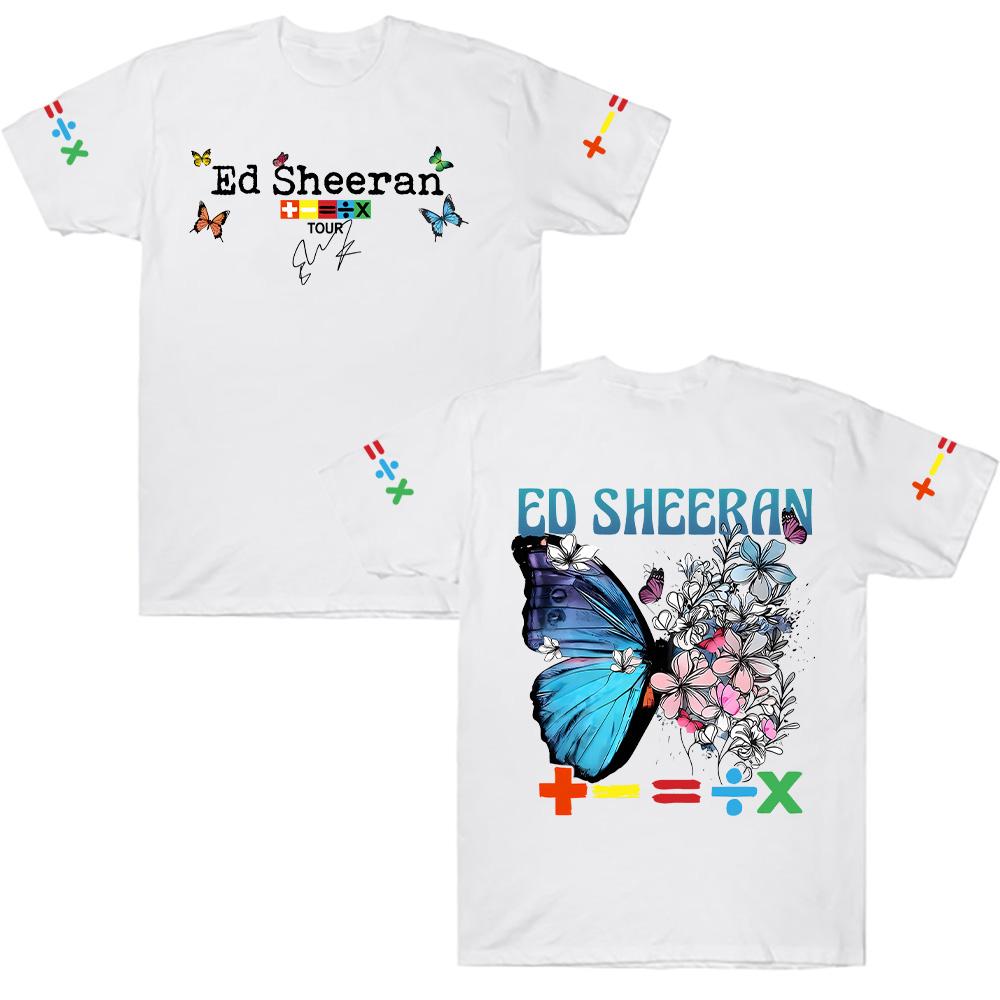 Ed Sheeran Baumwoll T-Shirt Ed Sheeran Schmetterling T-Shirts Harajuku Mann Frau Fan Geschenk T-Shirt Sommer Y2K Rundhals Kurzarm Kleidung