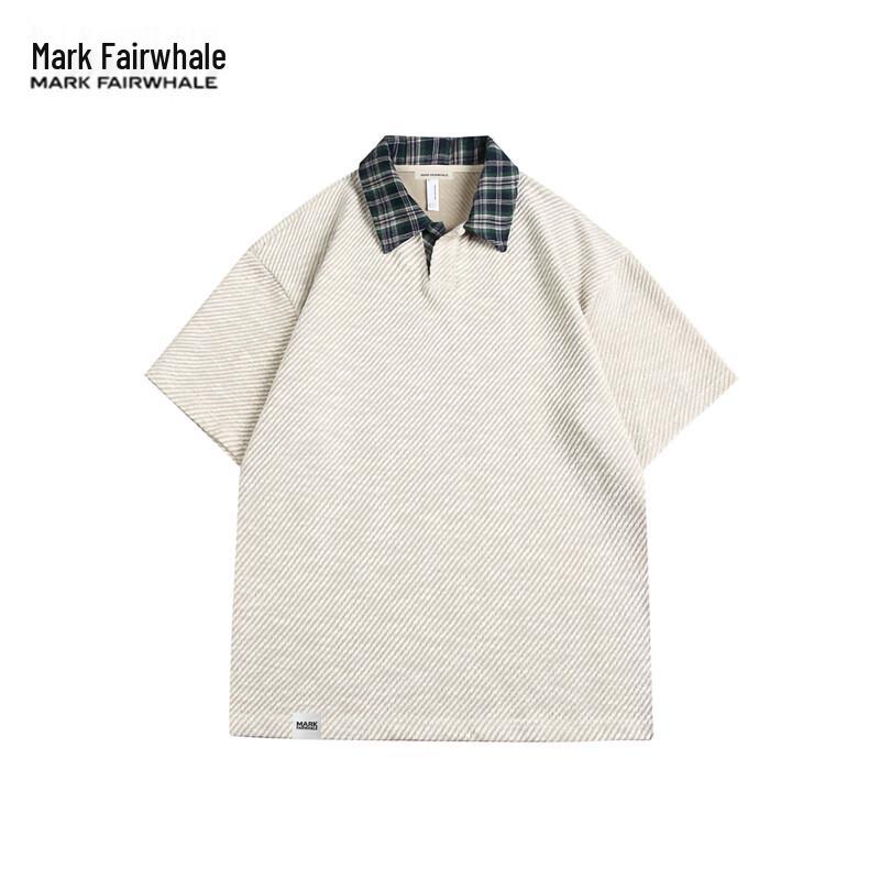 MARK FAIRWHALE Men s Summer Striped Polo T-Shirt 3XL