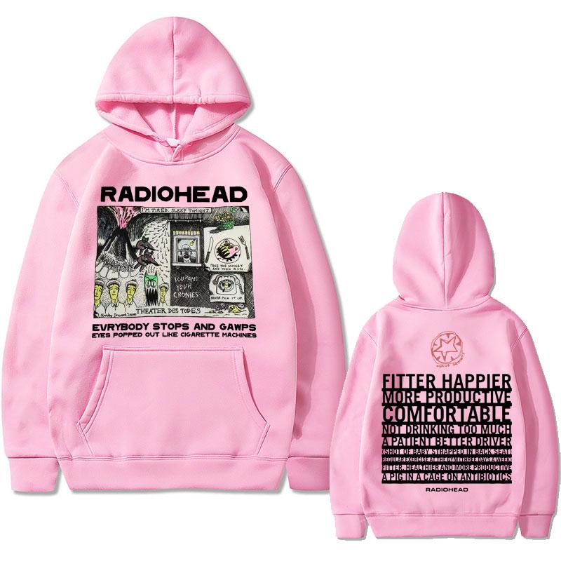 Mikiny s kapucí Britské vintage rockové kapely Radiohead Všichni se zastaví a zírají Oči vylezlé jako cigareta