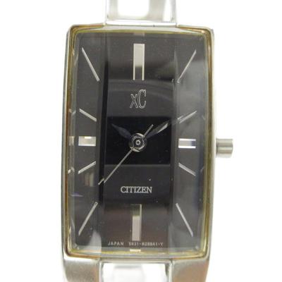 XC Crossy Watch Quartz Carré Cadran Noir Couleur Argent 5931-H16901 GY11 /MQ Femme