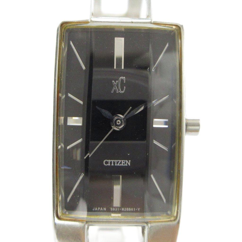 CITIZEN XC Crossy Watch Quartz Square Black Dial Silver Color 5931-H16901 GY11 /MQ Women's