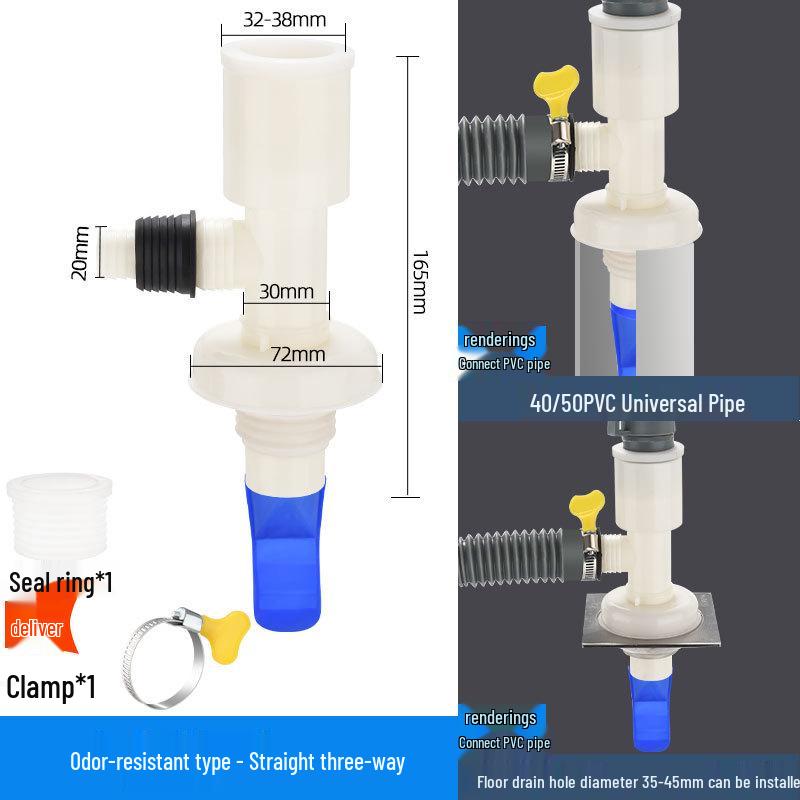 Odor-Proof Y-Shaped Drain Connector for Washing Machine and Basin