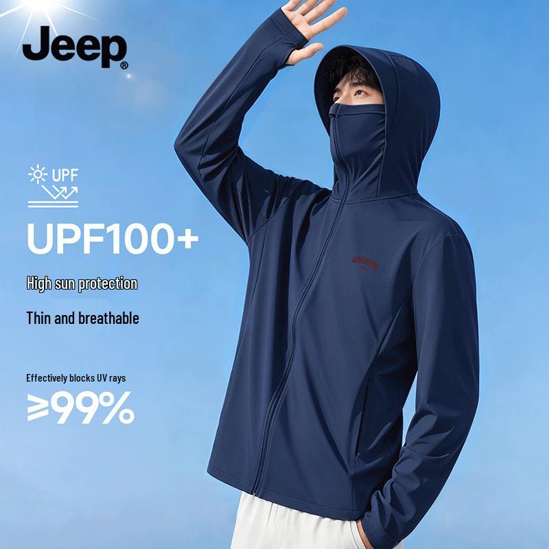 JEEP Men s Summer Quick-Dry Sun Protection Hooded Jacket 5XL