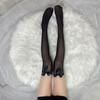 Mesh Stockings Black Lace Hollow Stockings Women's Thin Lolita Mesh Socks Black and White Lace Knee Socks Black
