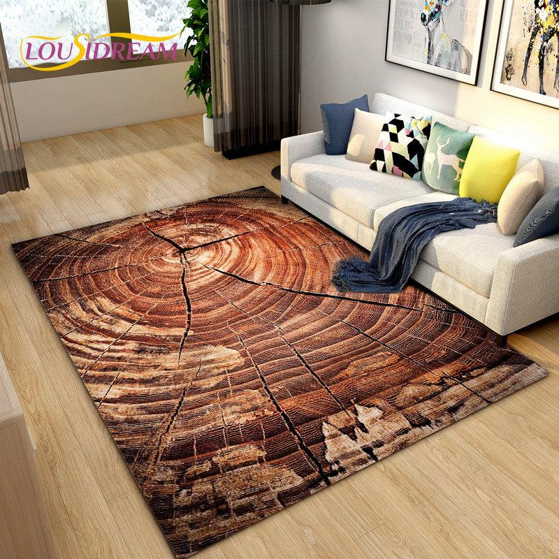 3D Wood Grain Area Rug,Carpet Rug for Living Bedroom Sofa Doormat Decoration,Kitchen Hallway Balcony Kid Play Non-slip Floor Mat