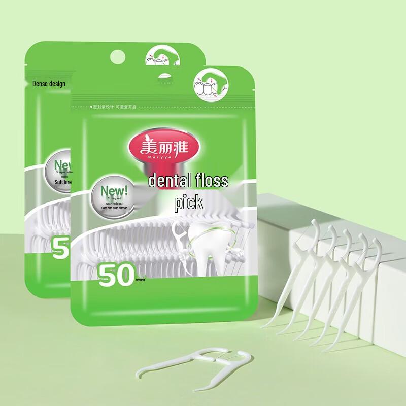 MARYYA Oral Care Dental Floss Sticks (18 Bags of 50)