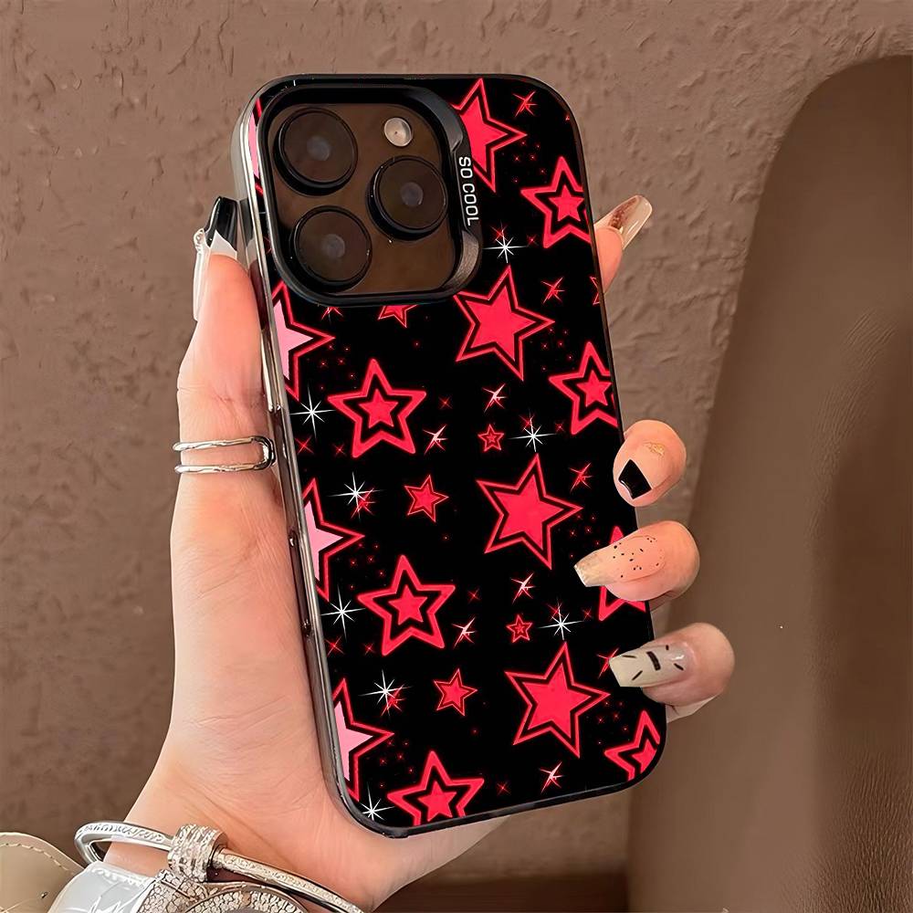 star phone case for iPhone 17 17Air 16 15 14 13 12 11 Pro Max Plus Colorful Silver