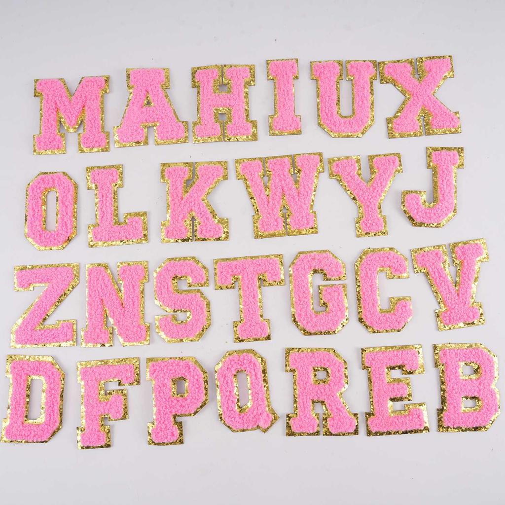 26Pcs Self Adhesive Chenille Letter Patches A-Z, Chenille Letters for Clothing, Fabric, Shoes, Bags