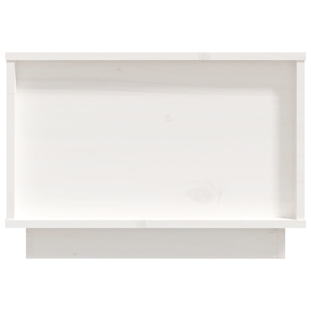 Coffee Table, White, 60x50x35 Cm, Solid Pine Wood