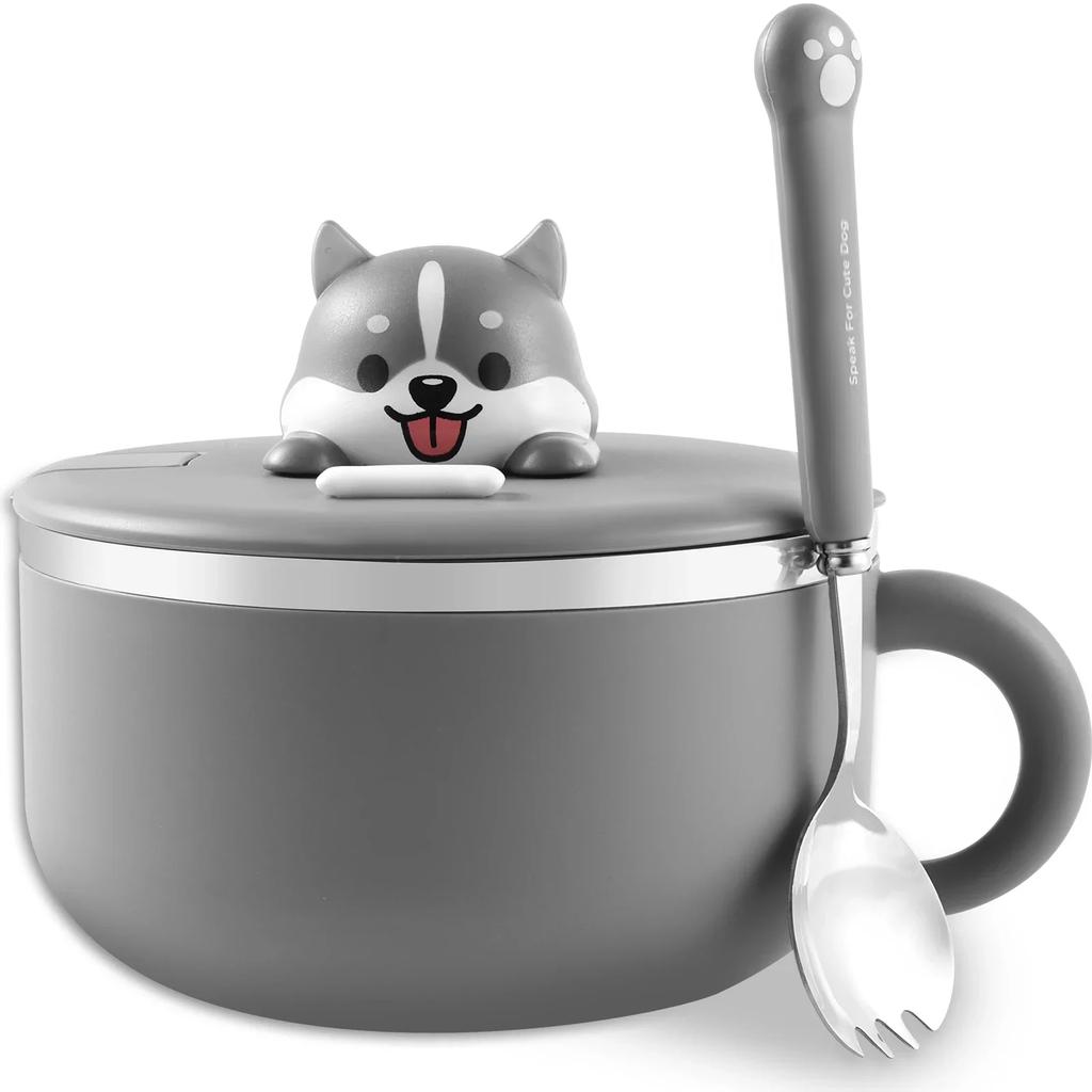 Stal nierdzewna Miska do ramenu z pokrywką, 1200 ml, styl Ins, przenośny garnek do gotowania makaronu, filtr, pudełko na lunch do biura, szkoły, kuchni