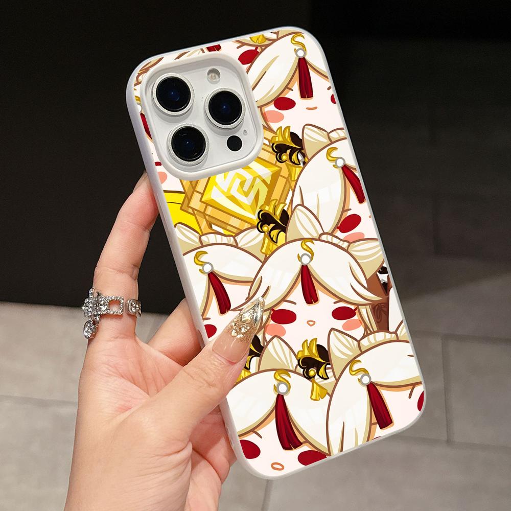 Game GI Ningguang Jelly Double layer White Mobile Phone Case for iPhone 17 16 15 14 13 12 11 Air Pro Max Plus Protective