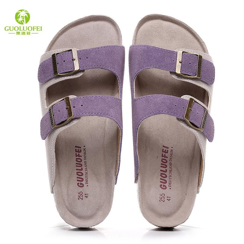Fashion 2024 Summer Men's Mule Clogs Slippers High Quality Classic Two Buckle Cork Slides Sandals Footwear For Men Women Unisex 35-46