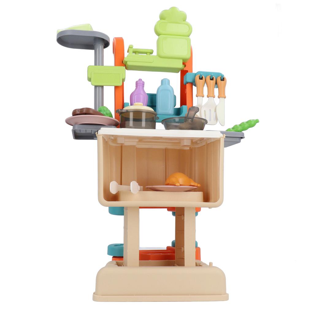 Set de Joacă Bucătărie pentru Copii Simulare Contor Cărucior de Cumpărături Asamblare Mâncare Gătit Masă de Prânz Pretinde
