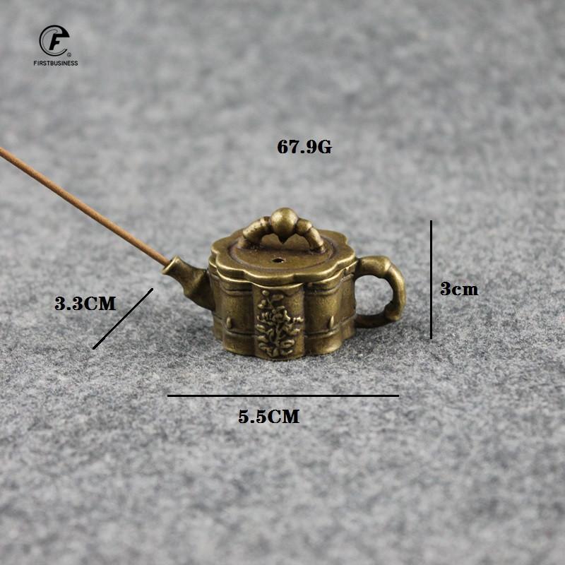 Classical Bronze Bamboo Tea Pet Finger Teapot Tea Pet Small Pocket Tea Set Incense Burner Ornaments Beautiful Table Home Deco