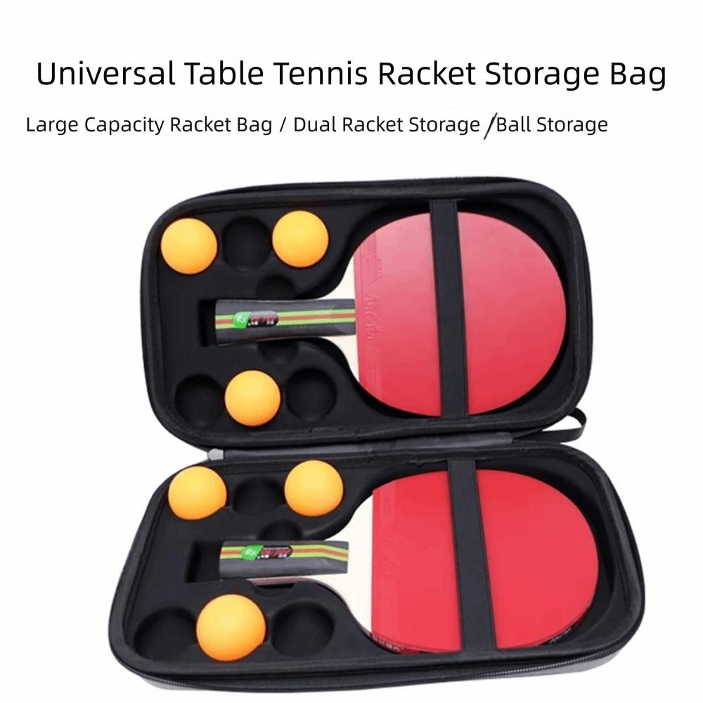 EVA Ping Pong Paddle Case Black Grey Hard Shell Storage Bag  Ping Pong Paddle