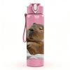 1PC Capybara Cute Rodent Animal Print 750ml Color Plastic Sports Water Bottle Leakproof Flip Straw Lid Suitable for Sports Office Home Use
