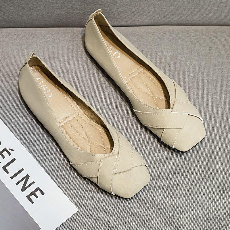 Single shoe girl 2025 new spring and summer fairy style gentle soft-soled flat shoes shallow mouth versatile Doudou shoes woman