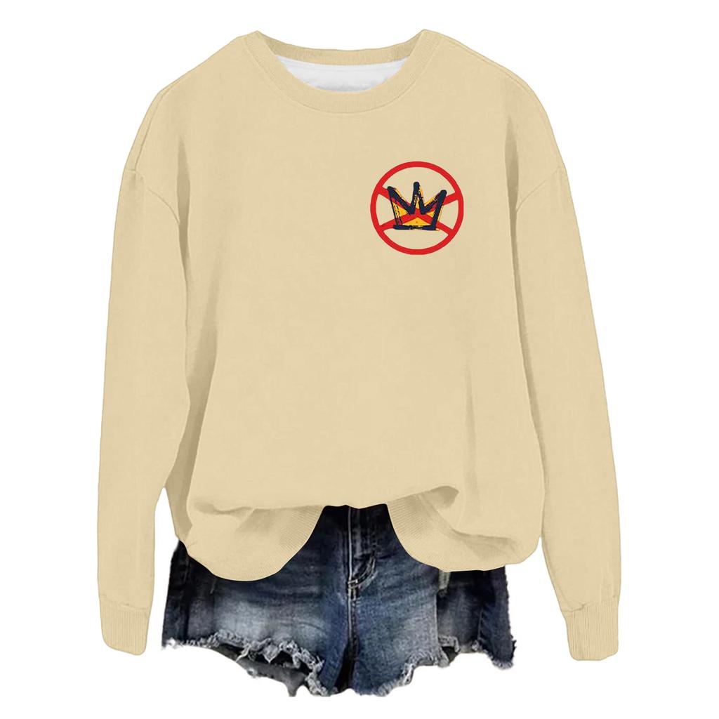 Women's Fashion Casual Long Sleeve Loose Printed Sweatshirt