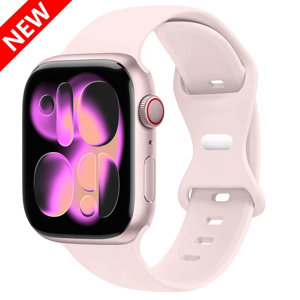 Sport Silicone Strap For Apple Watch Bands 40mm 44mm 46mm 45mm 41mm 49 42mm Correa Bracelet iWatch series 10 11 9 8 7 ultra 3 SE