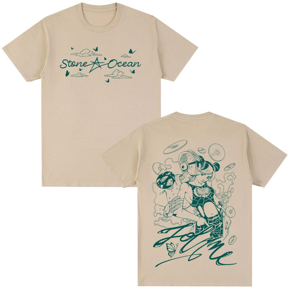 

Anime JoJo Bizarre Adventure Tshirt Stone Ocean Kujo Jolyne Manga Tshirts Mens Women Cotton Casual Oversized Couple Outfits L
