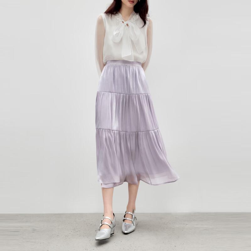 Autumn Water Yiren Pleated A-line Midi Skirt