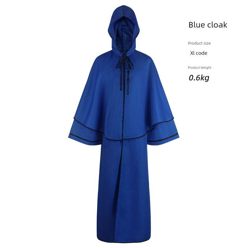 Medieval Cosplay Costume, 5-Color Hooded Robe, Monk Robe, Cape, Long-Sleeved Cosplay, Death Cosplay Costume