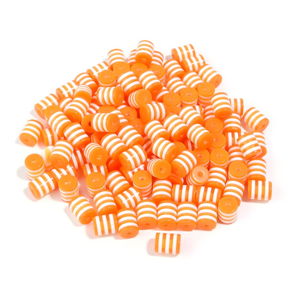 100pcs/Lot 8mm Resin Barrel Beads Rainbow Loose Space Beads For Jewelry Making Accessories DIY Bracelet Necklace Wholesale