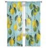 Yellow Lemon Green Leaf Fruit Tulle Sheer Window Curtains for Living Room Kitchen Children Bedroom Voile Hanging Curtain