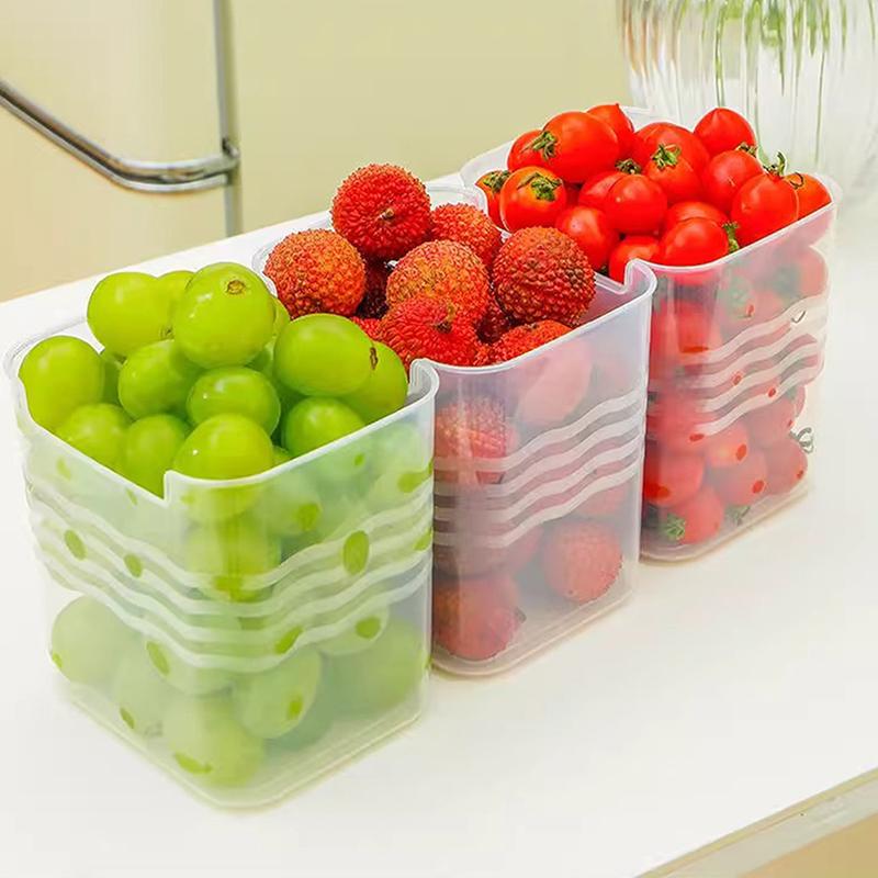 

5Pcs Refrigerator Storage Boxes Food Fresh Organizer Cold Storage Crisper Fruit Spice Food Container Boxes Home Kitchen Boxes