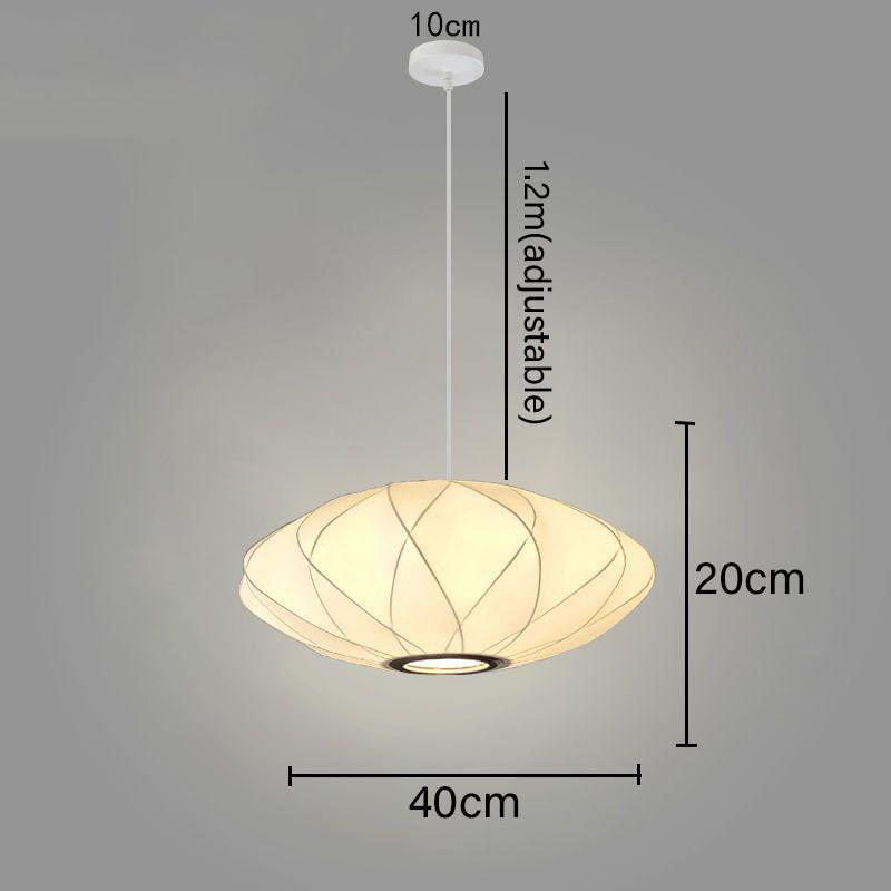 Modern Simple Led Lantern Pendant Light Restaurant Japanese Style Hanging Lights Teahouse Dining Room Fabric Droplights
