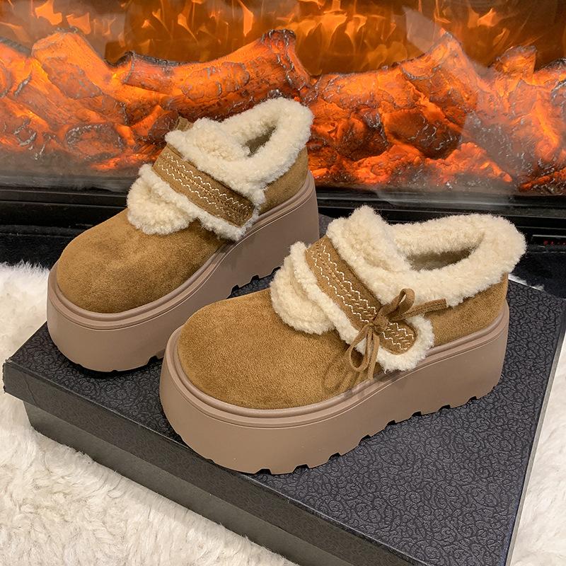 

Women s Winter Warm Cold Padded Lining Snow Boots Thick Bottom Heightening Non-slip Wear-resistant Outdoor Leisure Sports Cotton Boots 40 малиновий