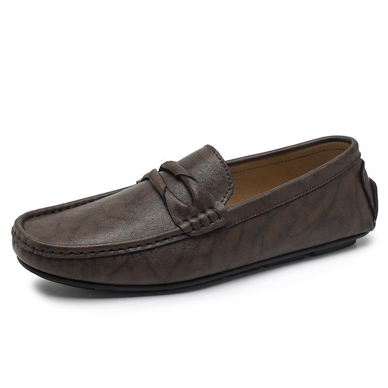 

Lazy Doudou shoes men s casual leather shoes spring and autumn new British style breathable one-pedal driving loafers men s shoes 44