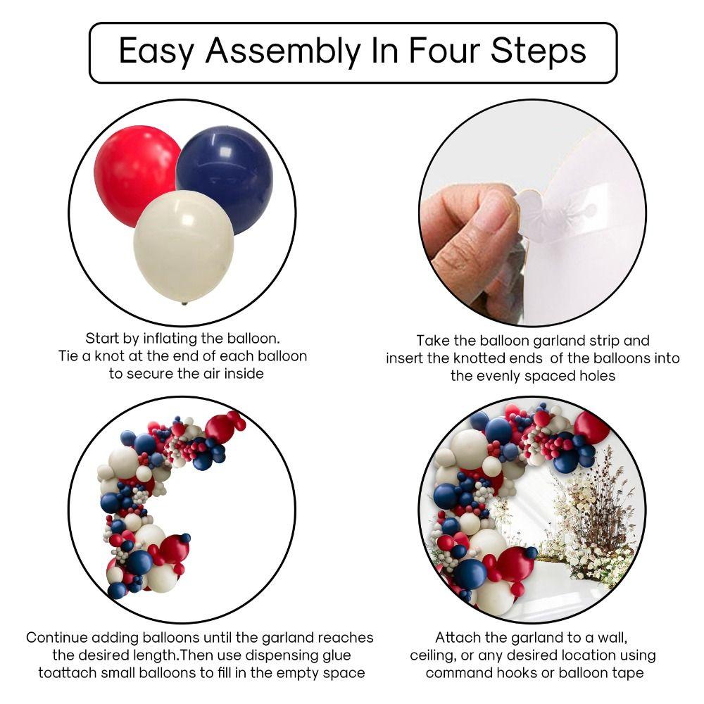 Royal Blue Red White and Blue Balloons  Birthday DIY Garland Kit  Men