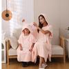 Coral Velvet Adult Children Bathrobe Women Wearable Bathrobes Bath Towels with Hood Thickened Absorbent Bath Towels