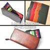 Dom Teporna Slim Leather Inner Card Case for Long Wallets, Compact and Compact, Brown, Made of Cowhide Leather