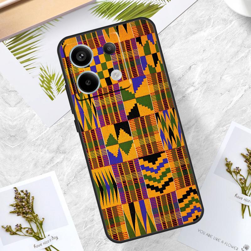 African Wax Fabric Case For Xiaomi Redmi Note 13 Pro 14 12 11 10 15 Pro Plus Redmi 15C 10C 12C 13C 14C 15 Cover