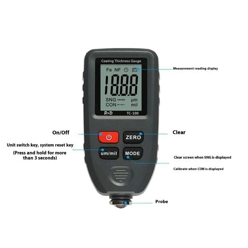 Car Digital Painting Detector Meter Mini LCD Coating Thickness Gauge Automotive Digital Calibration Measuring Instrument