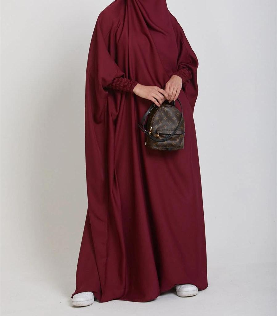 Women's Solid Color Abaya Dress - Middle Eastern & Southeast Asian Style