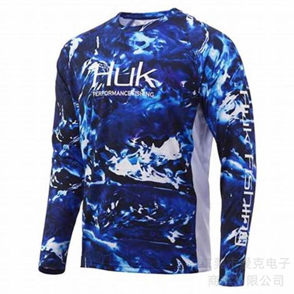 HUK combinaison de pêche été hommes protection solaire sports de plein air chemise de pêche séchage rapide manches longues T-shirt léger respirant haut