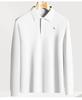 Spring Business Leisure Net Eyeball Ground Cotton Solid Color Versatile T-shirt Long Sleeve Polo Shirt for Men