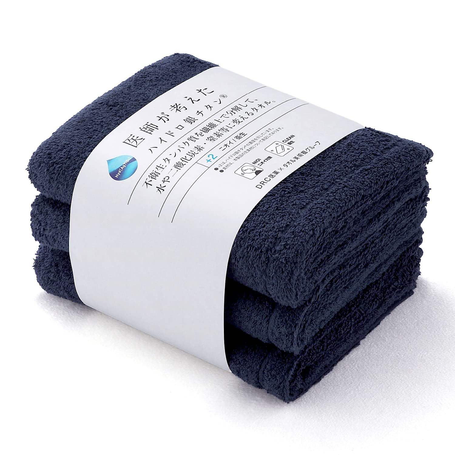 

Базовый тонкий банный набор полотенец Hydro Silver 34 см x [Веб-эксклюзив], 3, темно-синий, антибактериальный, дезодорирующий, разработанный врачом Титан, впитывающий, прибл.