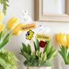 Wooden Easter Welcome Standing Sign Cartoon Bunny Resin Garden Landscape Decoration DY Stakes Lawn Ornament Party Decoration