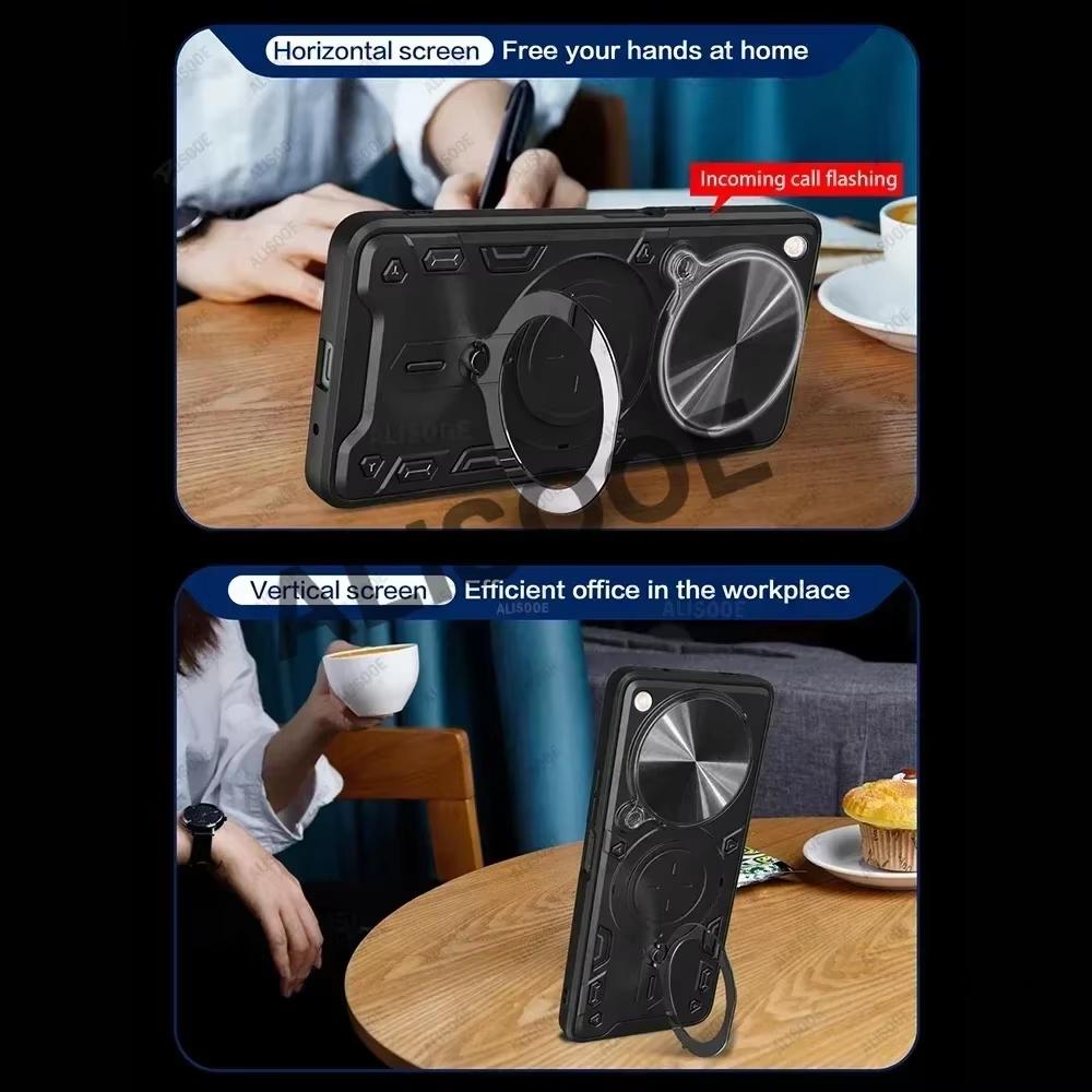 Shockproof Funda for OPPO Find X8 Pro Case Armor Slide Camera Magnetic Ring Stand Phone Cover for OPPO Find X8 5G Capa