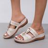 New Slippers Women, Slope Heel Retro Mother Shoes Large Size New Women's Sandals Autumn