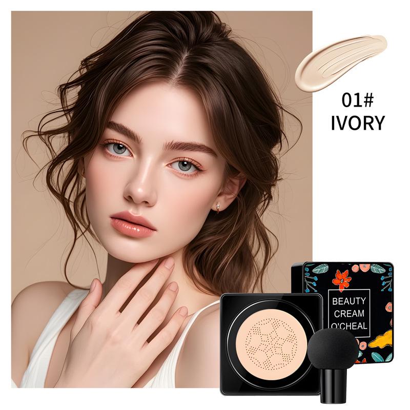 OCHEAL Mushroom Head BB Cream: Natural Look Concealer, Moisturizing Foundation, Hydrating Primer, and Sunscreen. 20g