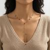 Multi-color Faceted Cubic Zirconia Water Drop Double-Layer Y-Chain Necklace