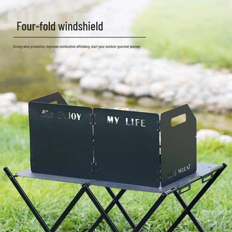 Portable Folding Camping Stove Windscreen Windproof Shield Cover