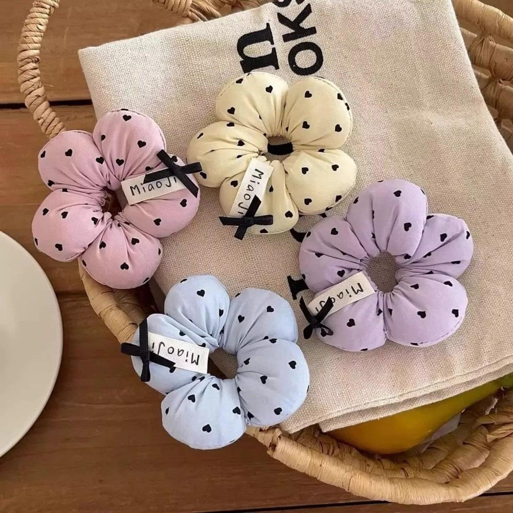 Ornament Hair Band Elastic Hair Tie Ring New Flower Scrunchies  Daily Accessories