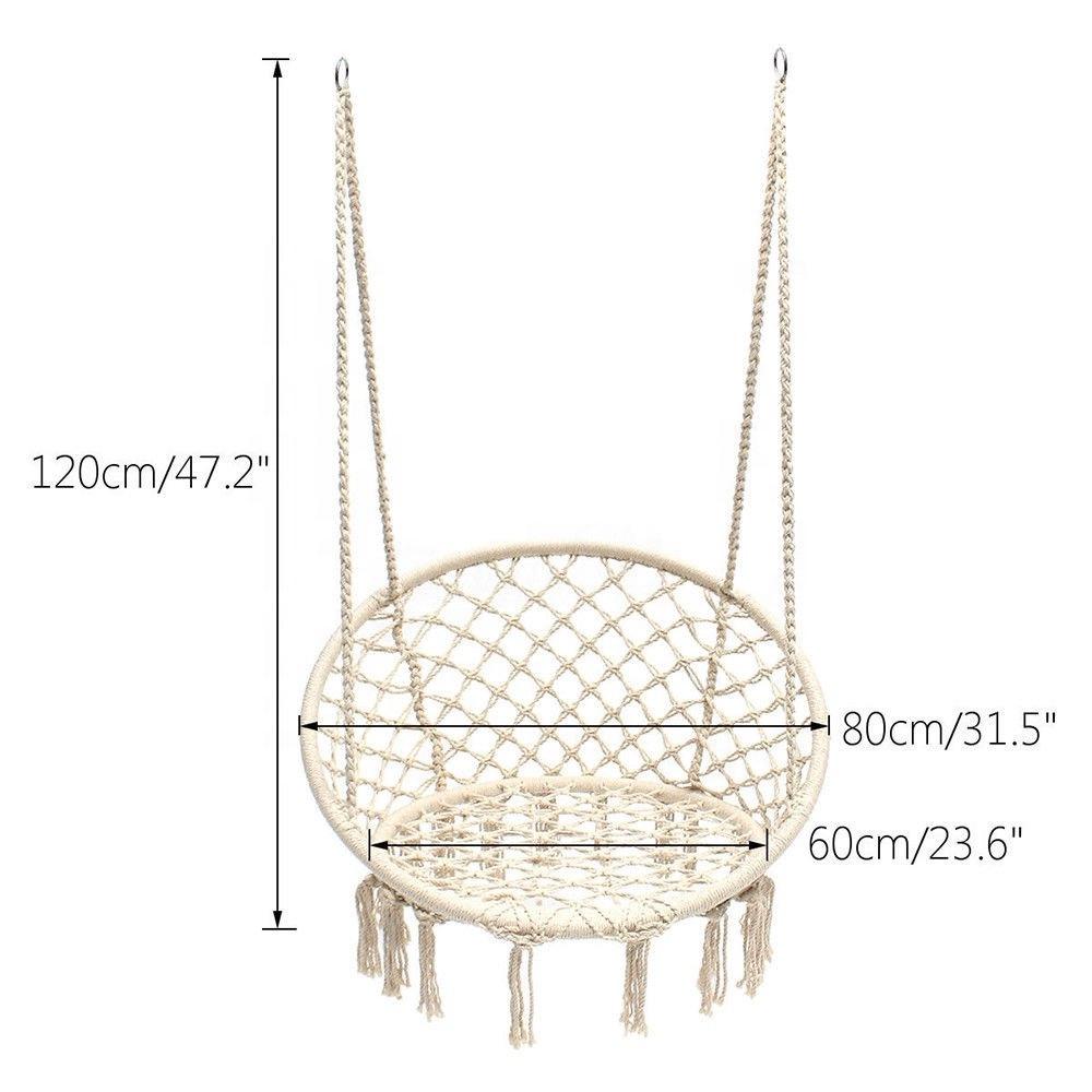Nordic Style Cotton Rope Hammock Chair - Tassel Swing for Outdoor Camping